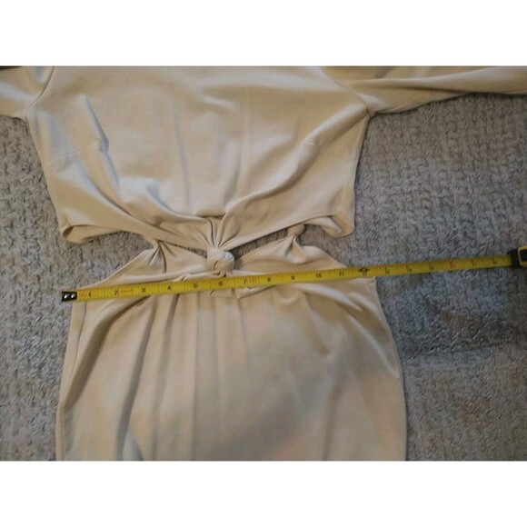 Torn By Ronnie Cobo Maxi Long Sleeve Tan Dress Sm Boho Sexy Beachy Hippie - Picture 8 of 11